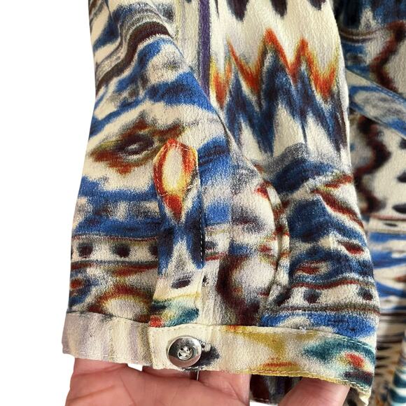 Ariat Pullover Shirt Dress Western Aztec Print Sz XXL Split V-neck Tie Waist - Picture 6 of 10